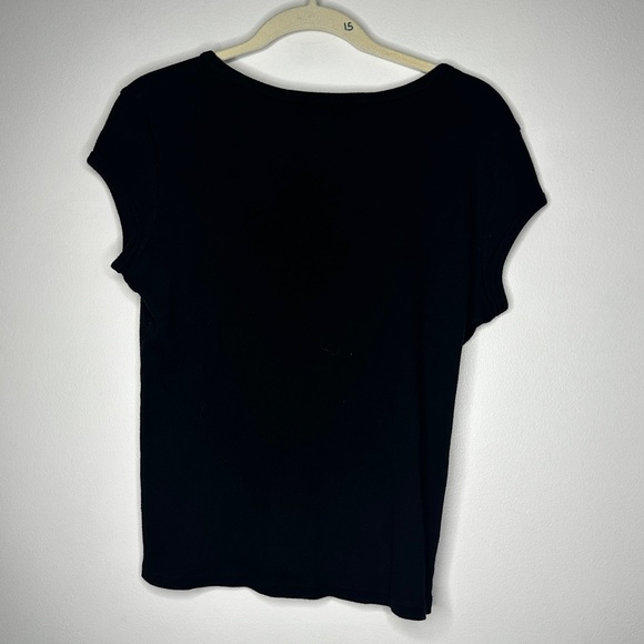 DKNY Jeans Black Embellished Logo Tee - Size XL - Cotton Blend Vintage 90s/00s - Picture 6 of 6